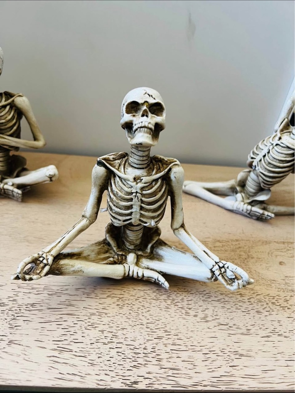 5” Yoga Pose Skeleton Figurine - Ivory Bone Accent
